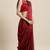 Janasya Maroon printed chiffon saree with blouse