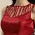 Janasya Maroon printed chiffon saree with blouse