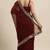 Janasya Maroon plain georgette saree with blouse