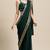 Janasya Green plain georgette saree with blouse