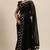 Janasya Black printed georgette saree with blouse