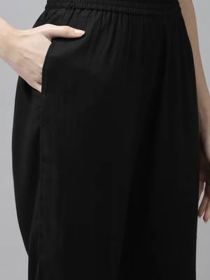 Black embroidered rayon ethnic-kurtis 5