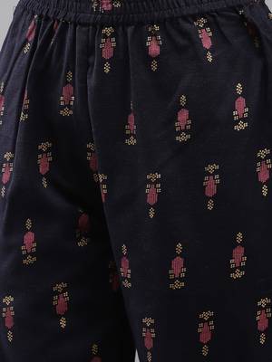 Navy-blue embroidered rayon ethnic-kurtis 5