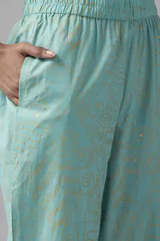 Yellow printed cotton ethnic-kurtis