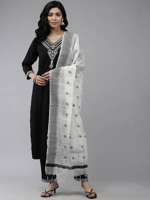 Black embroidered rayon ethnic-kurtis 1
