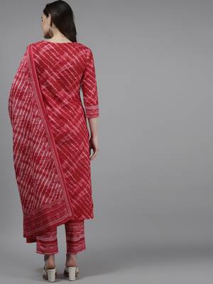 Red printed cotton ethnic-kurtis 3