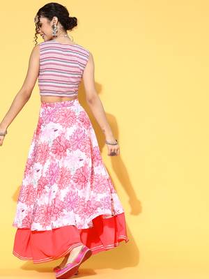 Multicolor printed crepe kurta sets 5