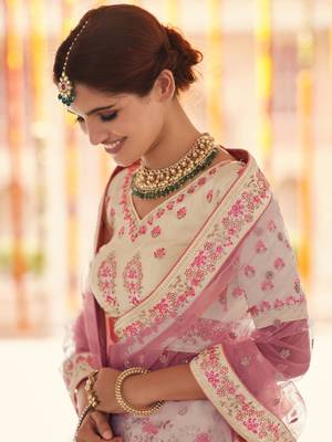 Yellow embroidered crepe semi stitched lehenga 3