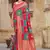 Pink woven banarasi saree with blouse