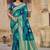 Blue woven banarasi saree with blouse