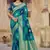 Blue woven banarasi saree with blouse