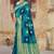 Blue woven banarasi saree with blouse