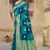 Blue woven banarasi saree with blouse