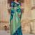 Blue woven banarasi saree with blouse