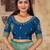 Blue woven banarasi saree with blouse