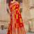 Red woven banarasi saree with blouse