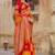 Red woven banarasi saree with blouse