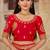 Red woven banarasi saree with blouse