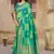 Green woven banarasi saree with blouse