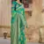 Green woven banarasi saree with blouse