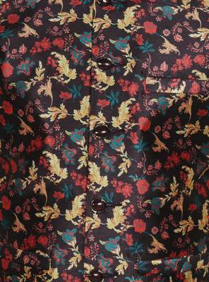 Brown Silk Printed Kurta And Pyjama 4