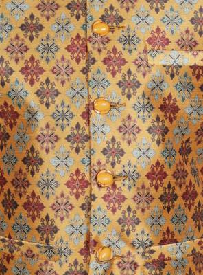 Maroon Silk Printed Kurta And Pyjama 4
