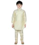 Mustard Silk Solid Kurta And Pyjama