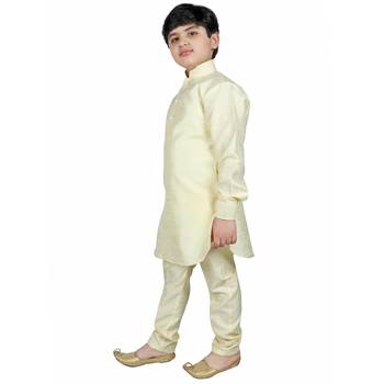 Mustard Silk Solid Kurta And Pyjama 2