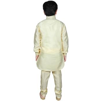 Mustard Silk Solid Kurta And Pyjama 3