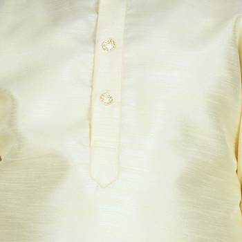 Mustard Silk Solid Kurta And Pyjama 4
