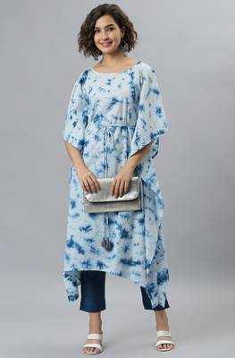 Sea-green printed cotton kurtas-and-kurtis 1