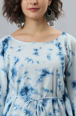 Sea-green printed cotton kurtas-and-kurtis 5