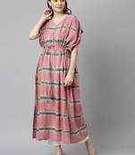 Pink printed cotton kurtas-and-kurtis