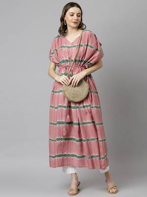 Pink printed cotton kurtas-and-kurtis 2