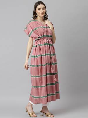 Pink printed cotton kurtas-and-kurtis 3