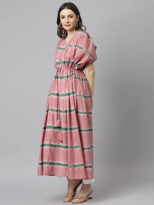 Pink printed cotton kurtas-and-kurtis 4