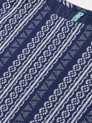 Navy-blue printed rayon kurtas-and-kurtis 5