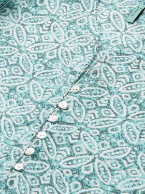 Sky-blue printed rayon kurtas-and-kurtis 5