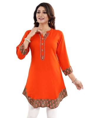 Rayon Designer Embroidery Tunic for Girls and Women 4