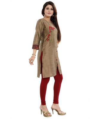 Dressy Designer Cheeku Raw Silk Embroidered Short Tunic 3
