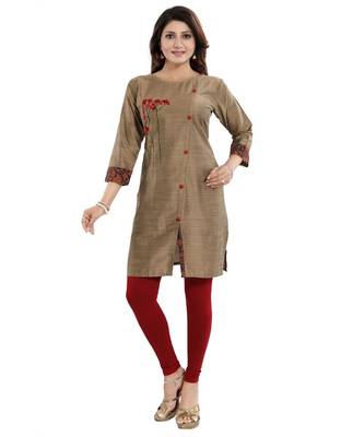 Dressy Designer Cheeku Raw Silk Embroidered Short Tunic 5