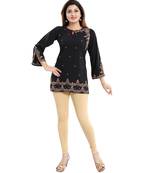 Gracefully Black Alluring Indian Designer Short Kurti Tunic