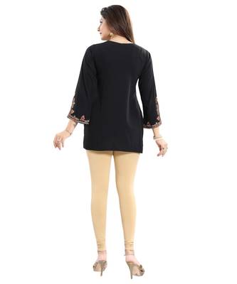 Gracefully Black Alluring Indian Designer Short Kurti Tunic 2