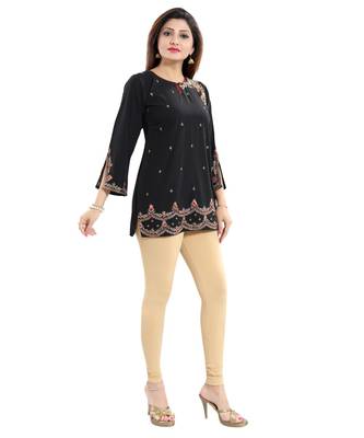 Gracefully Black Alluring Indian Designer Short Kurti Tunic 3