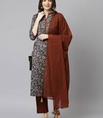 Teal floral print cotton salwar