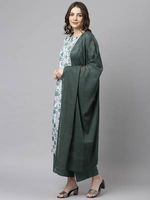 White floral print cotton salwar 4