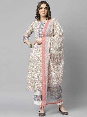 Janasya White embroidered cotton salwar 1