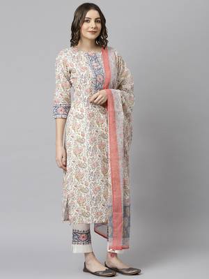 Janasya White embroidered cotton salwar 3