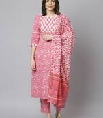 Pink floral print cotton salwar