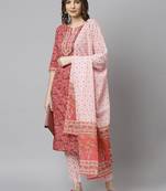 Pink floral print cotton salwar